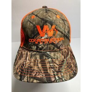 W Construction Supply Cap Hat Adult Mesh Snapback Forest Camo/Orange NEW